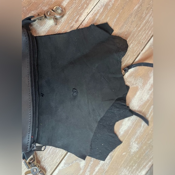 Handmade Black SUPER SOFT Genuine Leather Clip On Hip Bag Fanny Pack Motorcycle - Picture 5 of 13
